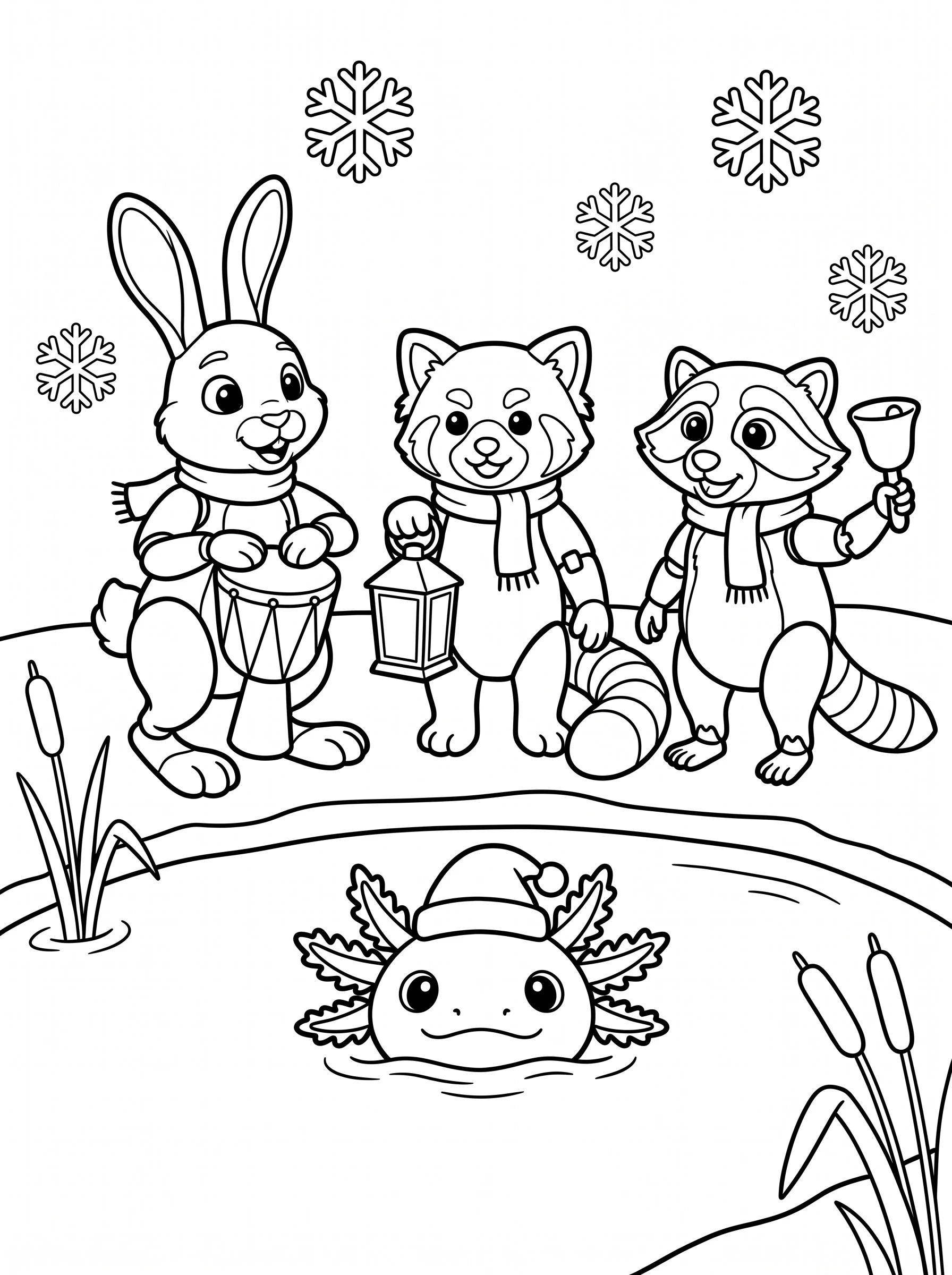 Carols by the Pond coloring page
