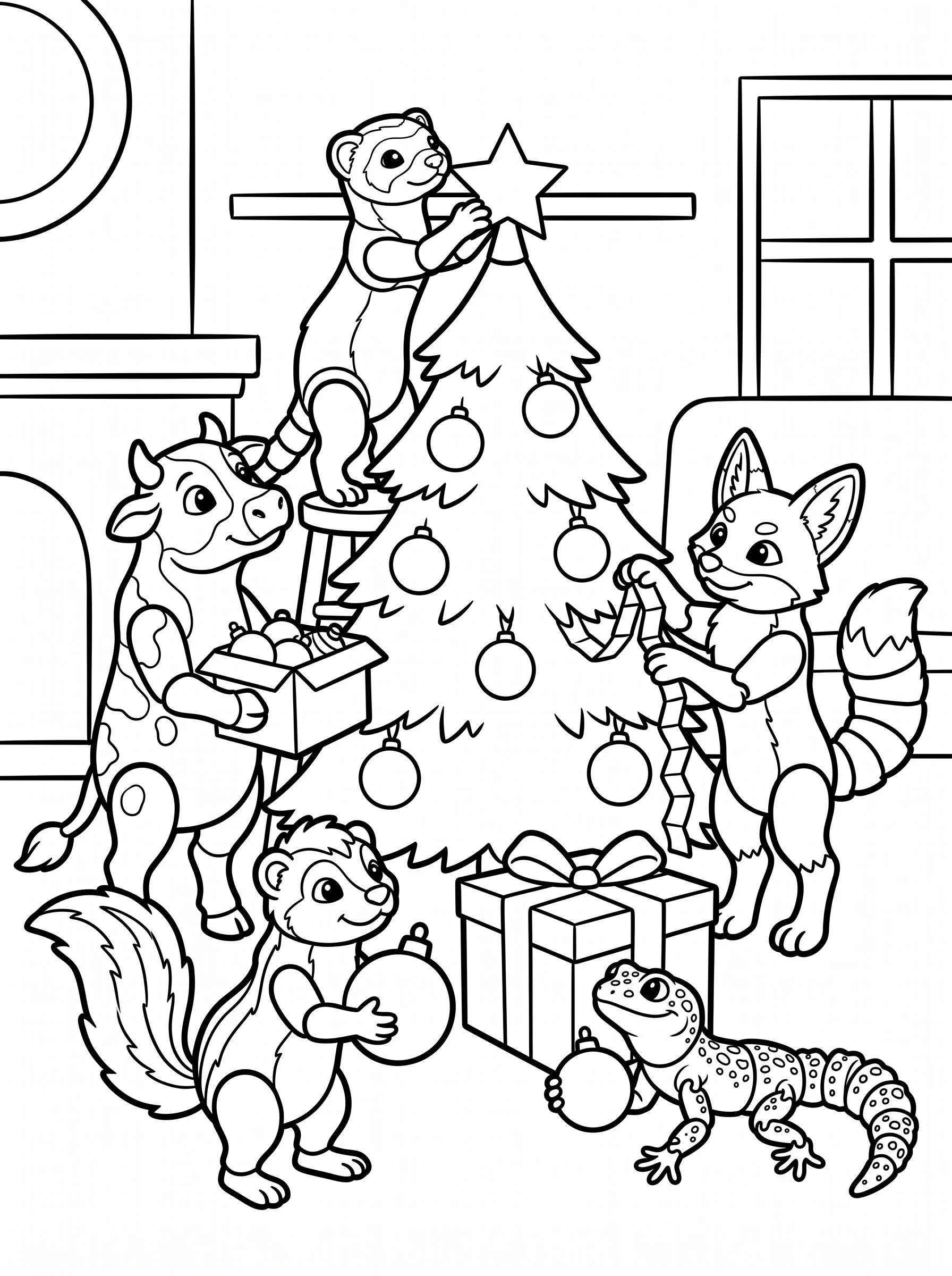 Trimming the Tree coloring page