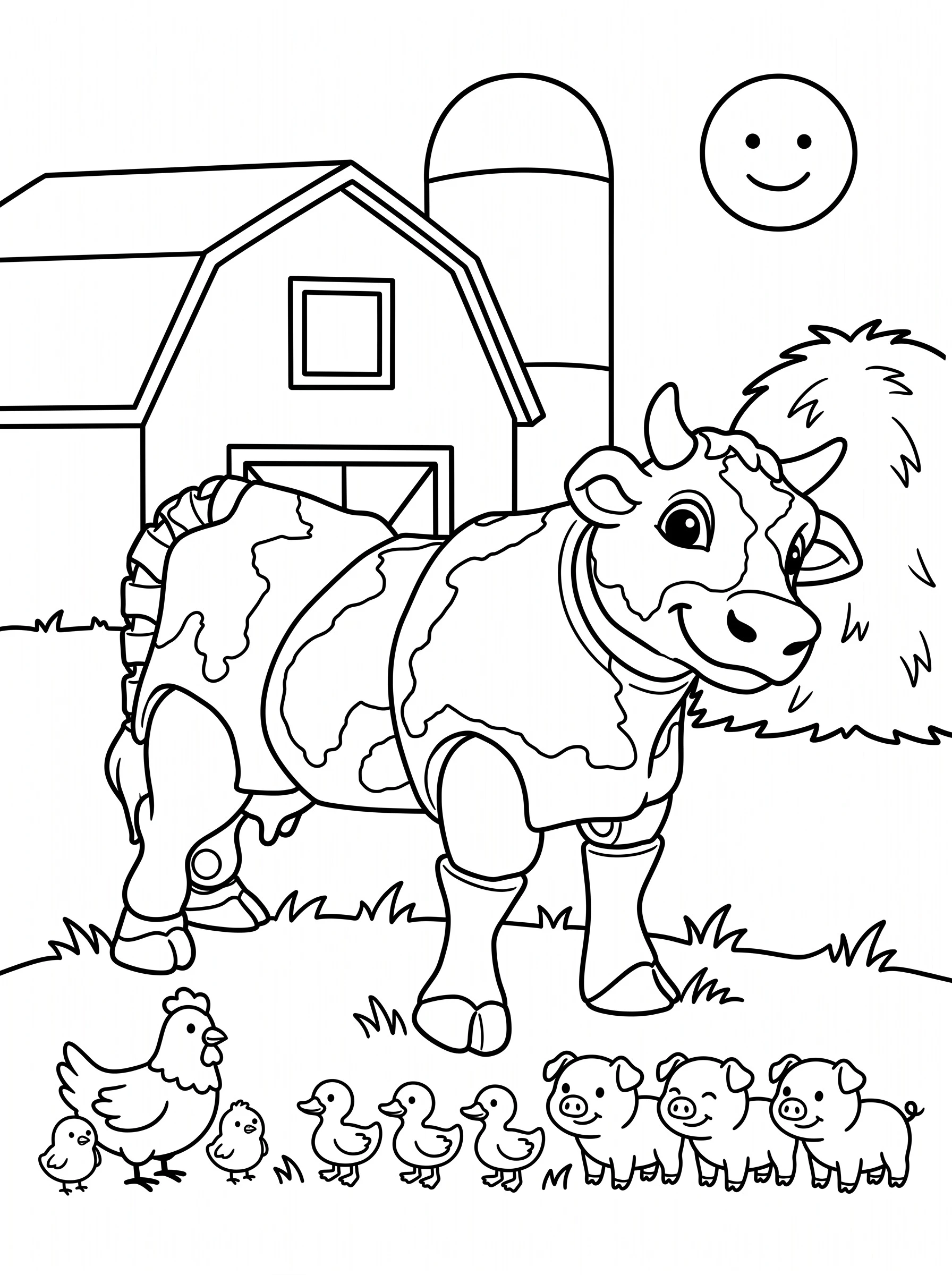 Clover's Farmyard Friends coloring page