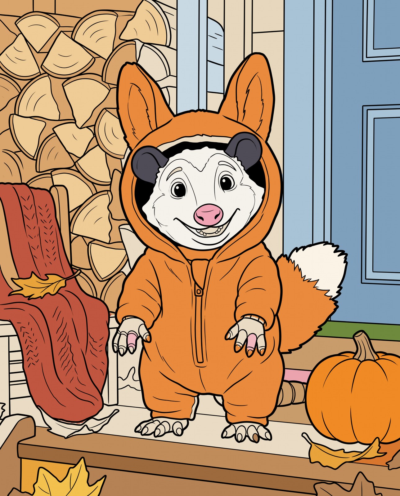 A colored example of Boo's fox costume