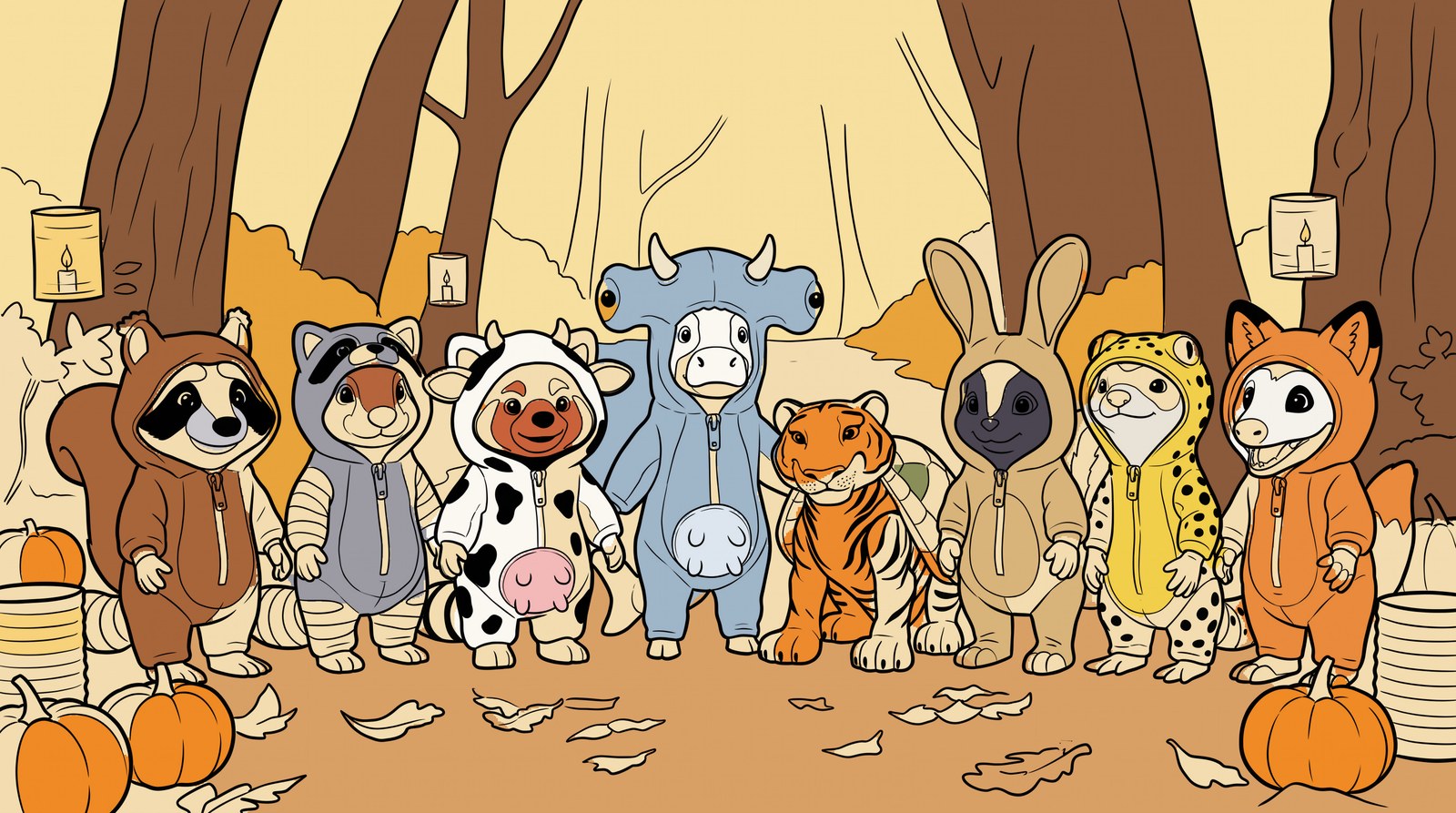 A colored example of The costume swap parade