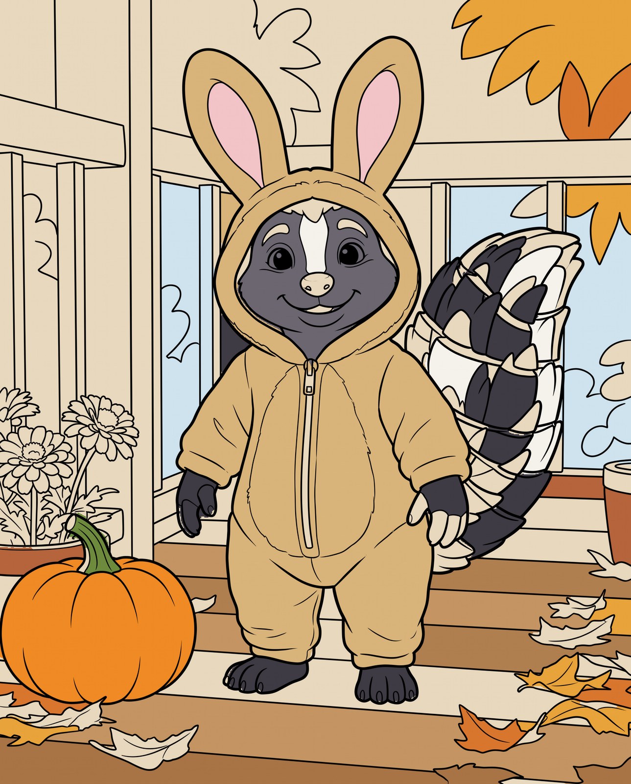 A colored example of Petal's bunny costume