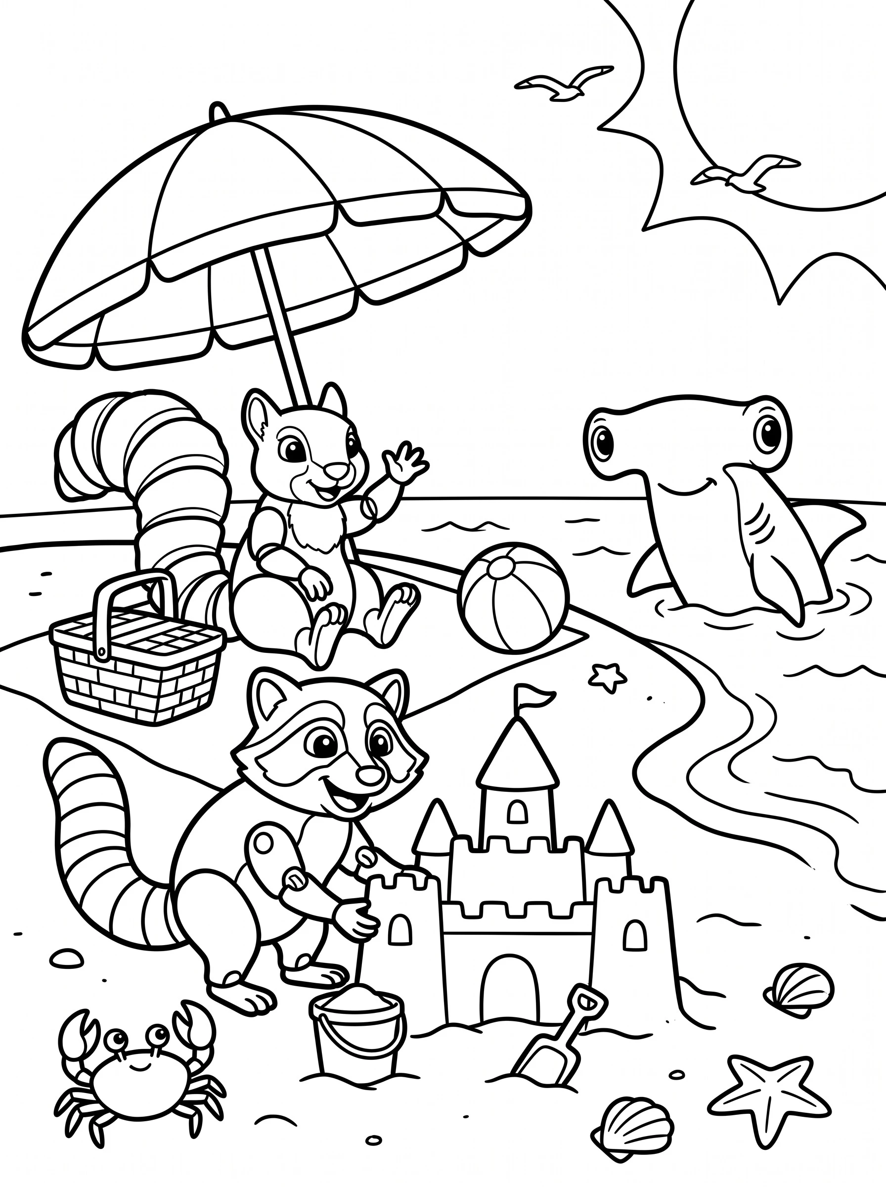 The Friends' Beach Day coloring page