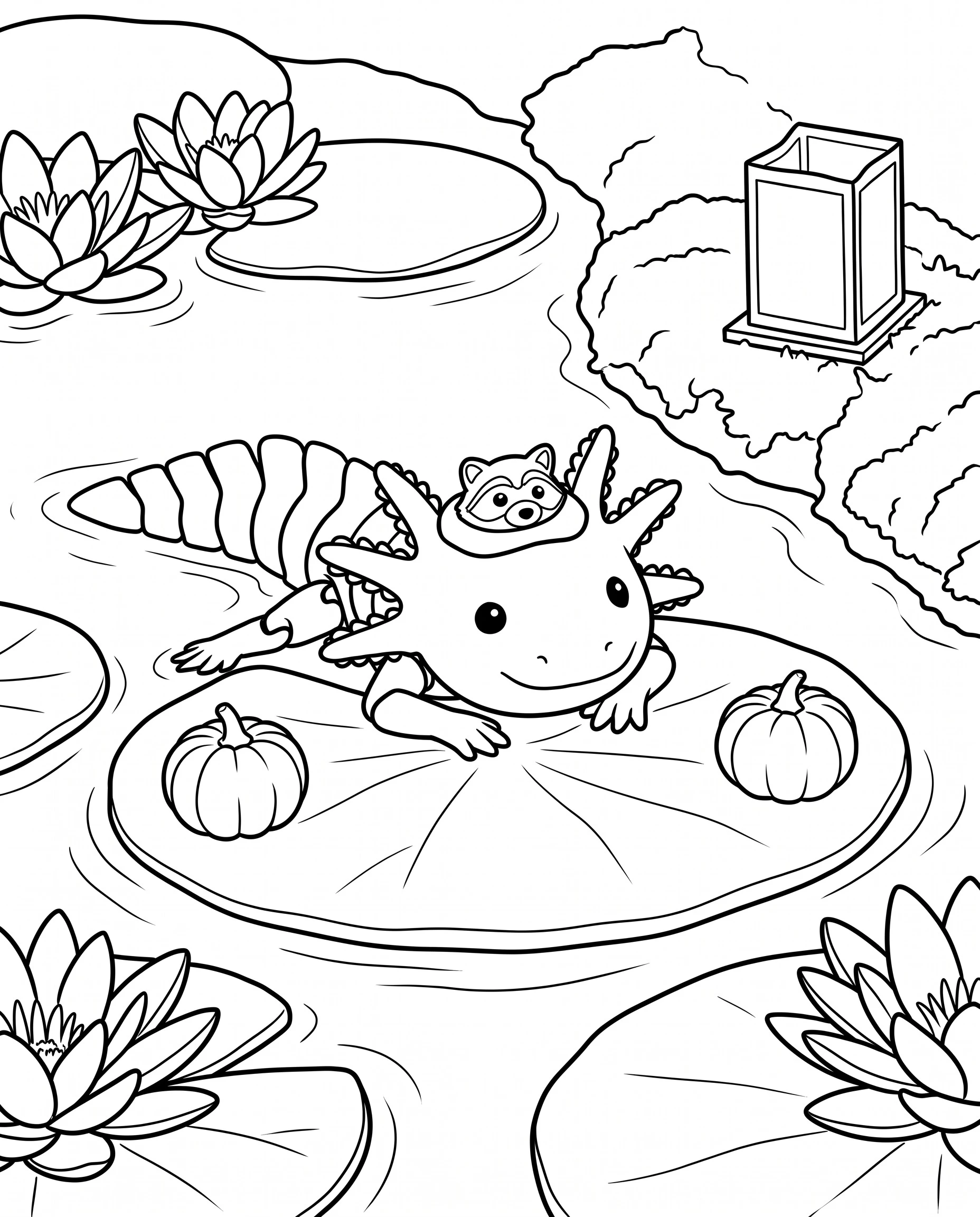 Pearl's raccoon hat outline