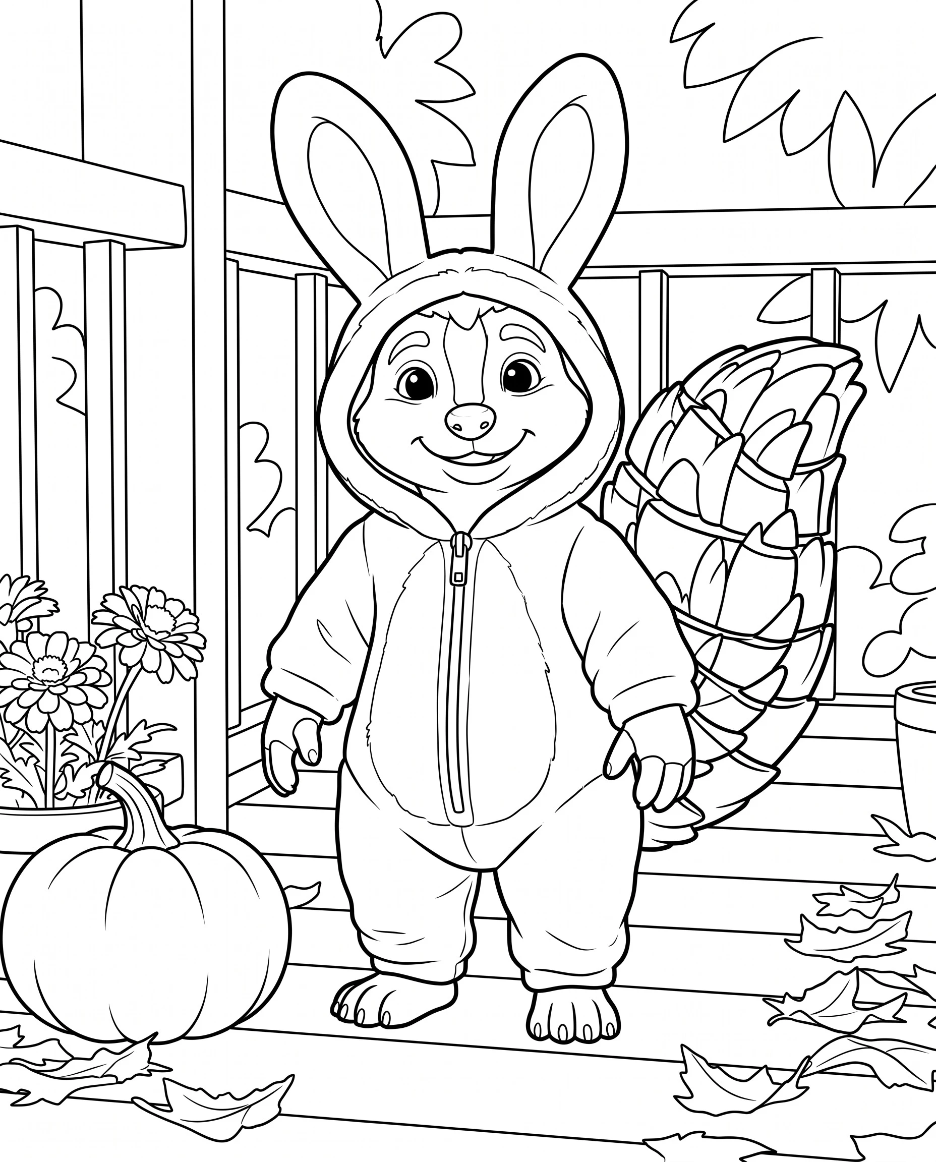 Petal's bunny costume outline