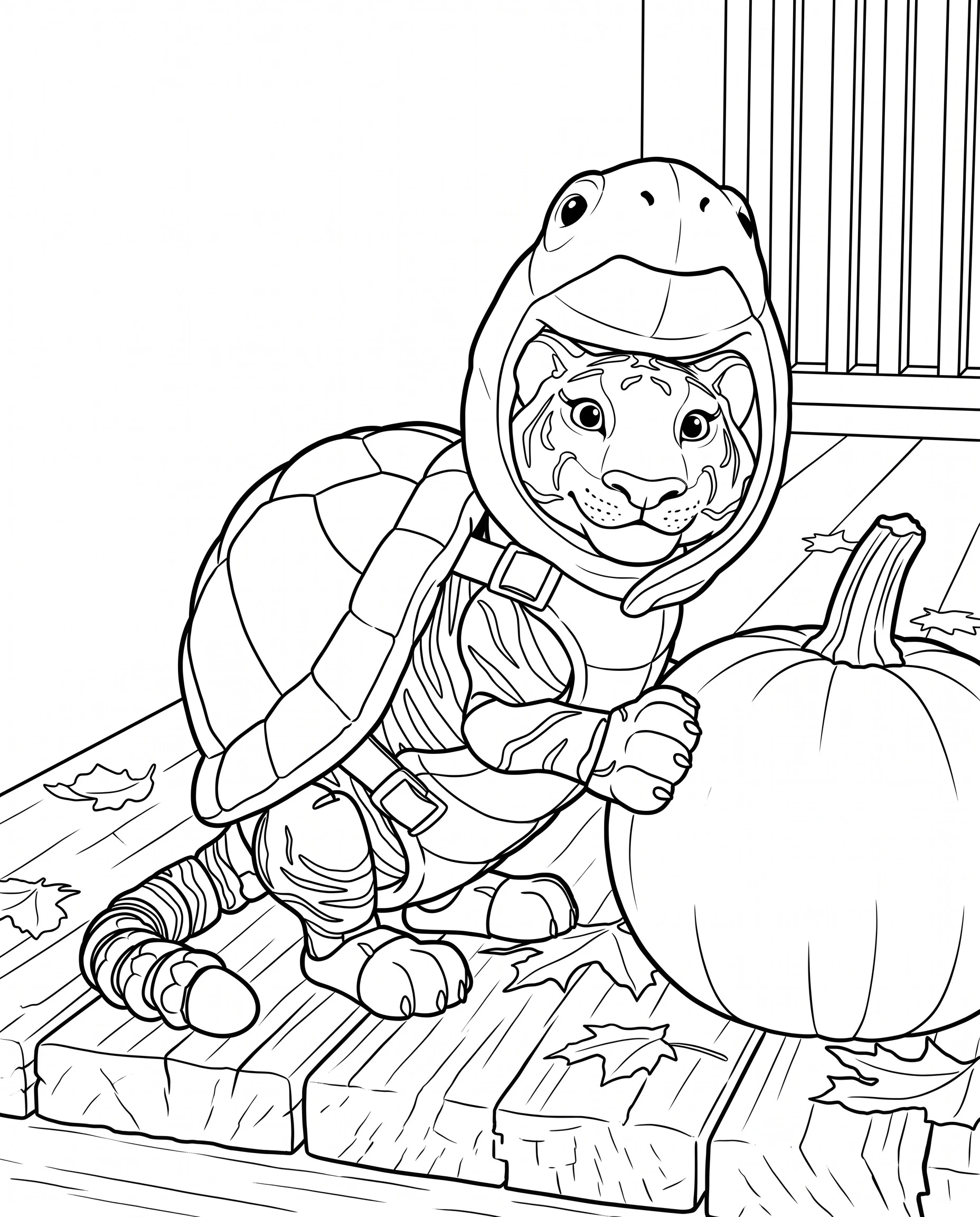 Rory's tortoise costume outline