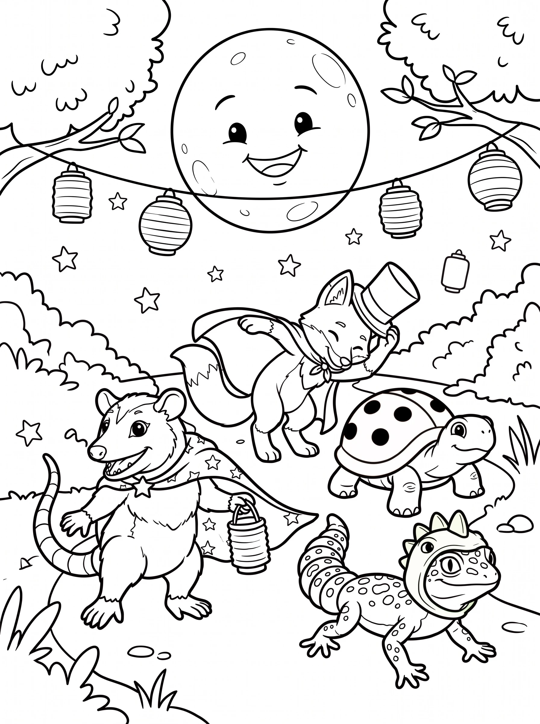 The moonlight parade outline