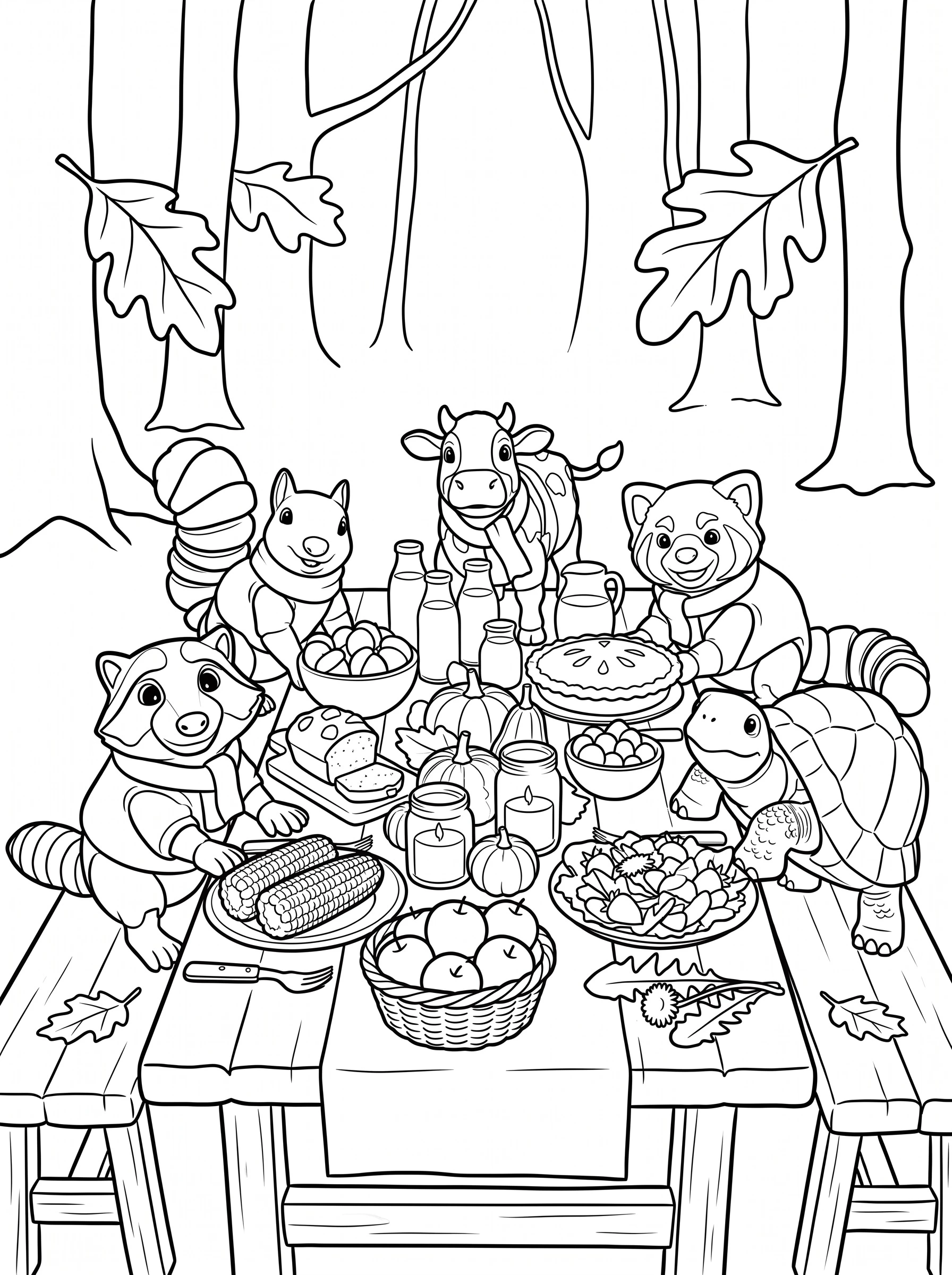 Harvest Table coloring page