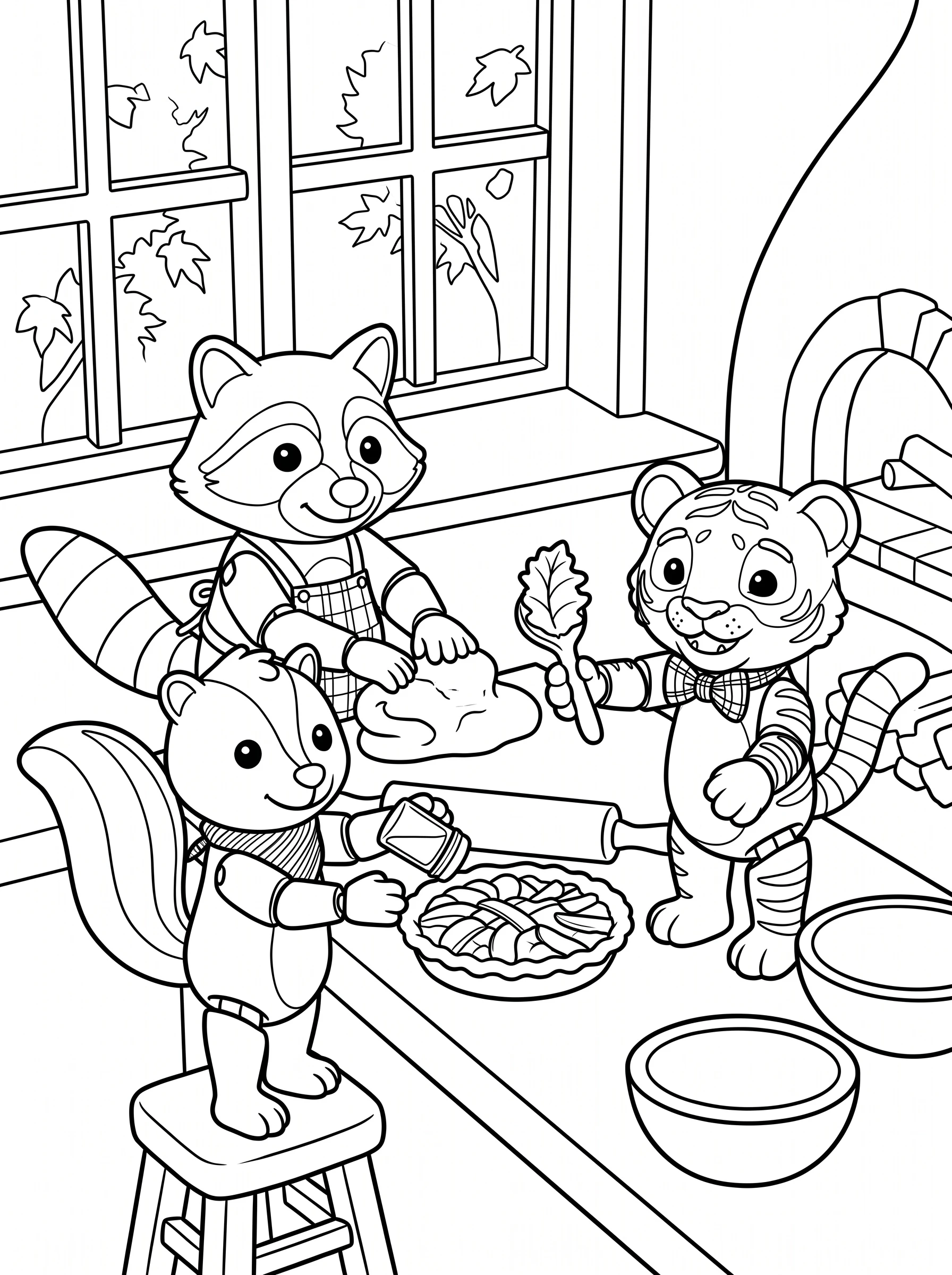 Pie bakers coloring page