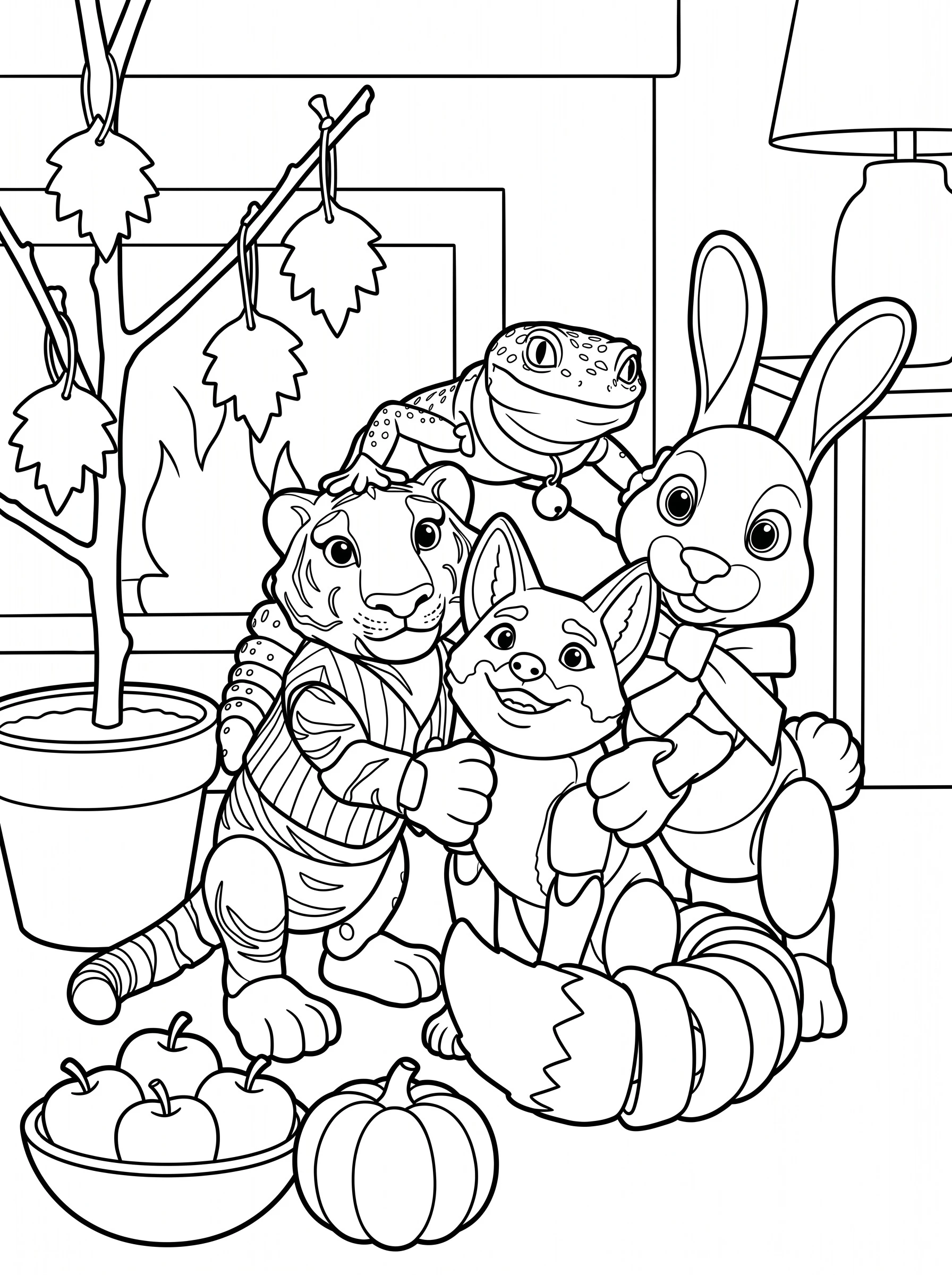 The Thankful Tree coloring page