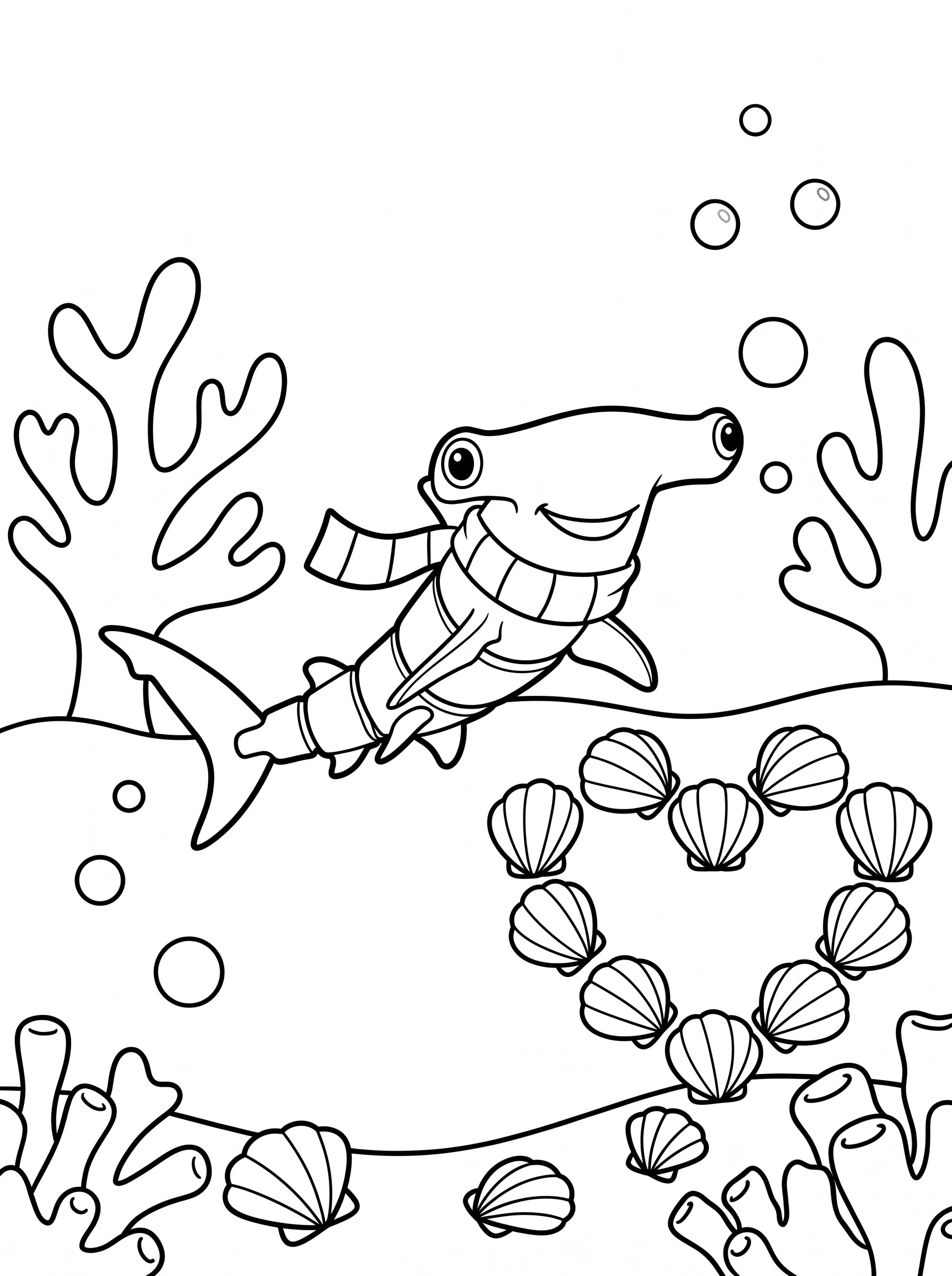 Finn's Shell Heart coloring page