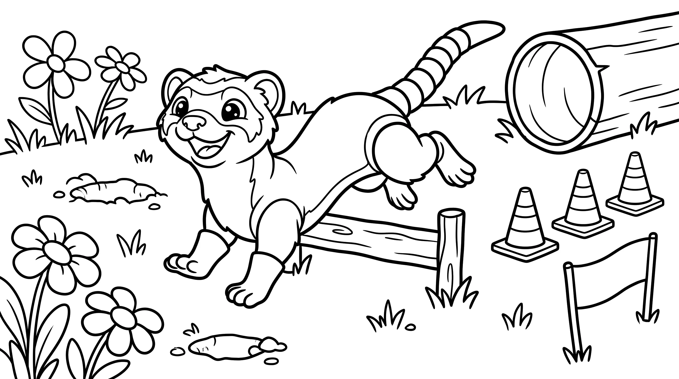 Zip's Obstacle Course coloring page